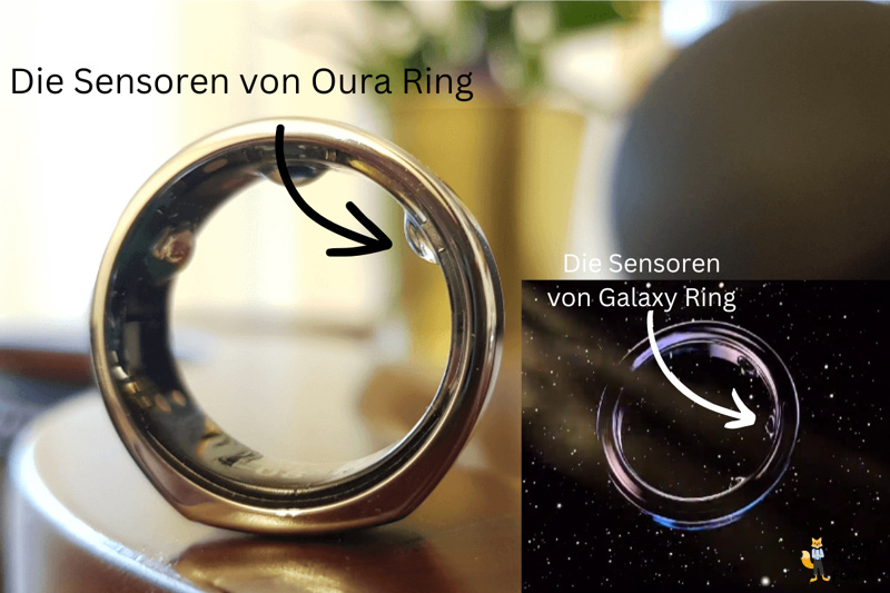 Die Sensoren von Samsung Galaxy Ring und Oura Ring im Vergleich